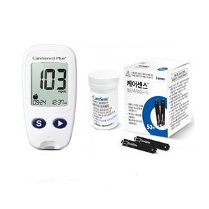 케어센스2플러스 혈당측정기셋트+혈당시험지500매+채혈침500개+알콜솜500매