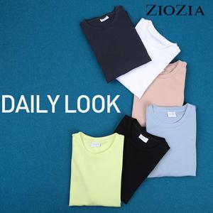 [지오지아] 면혼방 세미 오버핏 긴팔 티셔츠 (ABA3TR1102)