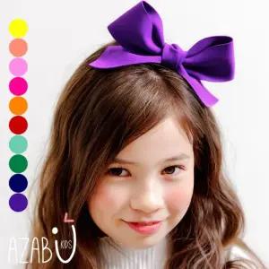 [아자브키즈] 엘빅 왕리본 헤어 핀 여아 아동 헤어 악세사리