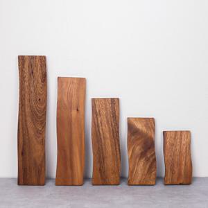 웨이브 도마 1호 AA 우드 아카시아 나무 플레이트 핸들 플레이팅보드 통원목