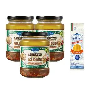 폰타나 알리오올리오 파스타소스, 430g, 3개 + 이탈리아 캄파니아 스파게티 500g,1개