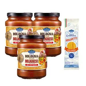 폰타나 베이컨 볼로네제 파스타소스, 430g, 3개 + 이탈리아 캄파니아 스파게티 500g,1개