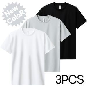 [엔티즈] 무지티 3장세트 드라이 라운드 반팔티 기능성 쿨티셔츠 남자 여자 헬스복 상의 빅사이즈 3P WSB