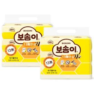 깨끗한나라 보솜이 13무 안심 60매x6개입 x 2팩 (총12개) 캡형 물티슈