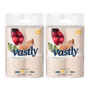 바스틀리 키친타올 2겹 170매 2롤 x 2팩 100% 천연 밀짚 펄프 식품전용 푸드그레이드 인증 주방 음식 요리 청소