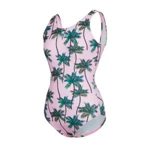 [레노마수영복](하남점)폴리백 브라캡 증정여성 야자수 U백 원피스수영복 핑크 RN-LF2D802-PK