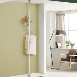 공간활용 스틸 폴행거 원터치 기둥 길이 조절 틈새정리 옷걸이봉 스탠드