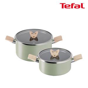 테팔 인덕션 블라썸 민트 냄비 2종(양수20+24)