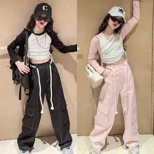 [삐삐네옷가게] 여아 주니어 루이즈 배색 크롭 상의 트레이닝 봄가을 상하