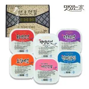 [이금선 명인] 젓갈에반하다 6종세트 골드명란젓 백명란젓 낙지젓 오징어젓 씨앗젓갈 명태회무침 200g