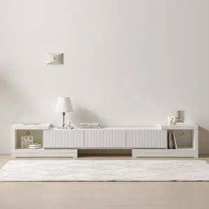 [바로방 가구]샬롯2 확장형 템바보드 거실장 tv 장식장 낮은 거실티비장 1600 티비다이 선반