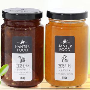 국내산 수제 꿀 생강차 도라지대추차 250g 2종 선물세트 답례 명절