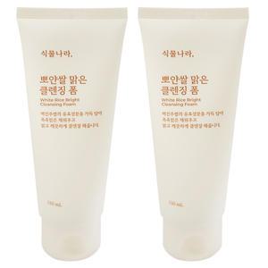 식물나라 뽀얀쌀 맑은 클렌징폼 120mL 2개