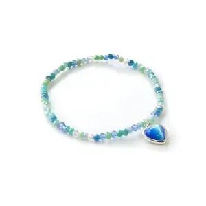 ONM FB122 블루 캣츠아이 하트 합성석팔찌