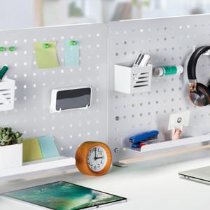 데스크 타공판 스탠드 보드판 2개 세트 스틸 책상 걸이 클램프형 파티션