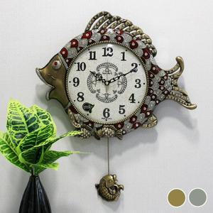 [하이아트]무소음 잉어 물고기 고급 주물 추벽시계 HSP-277