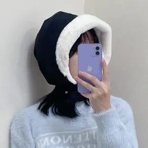 밍크 퍼 안감 패딩 보닛 귀달이 바라클라바 겨울 방한모자