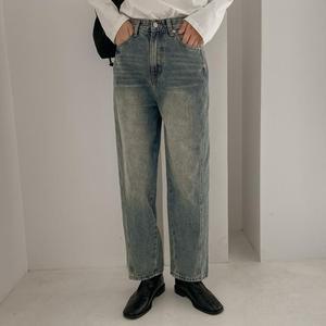 [시크릿라벨] [빈티지워싱] 사이드절개 배기핏 데님팬츠