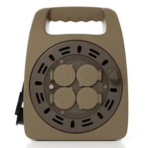 러그박스 4구 코드릴 20M 캡형 브라운 전기코드릴 연장 리드선