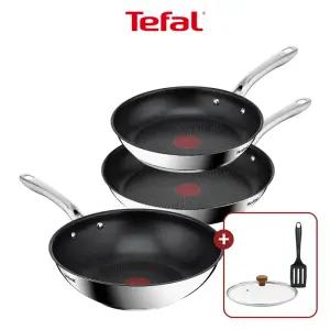 [테팔] 심플리쉐프 인덕션 프라이팬 3종(팬24+팬28+웍28)+우드뚜껑28+뒤집개