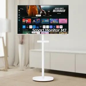 스마트모니터 무빙 이동식 스탠드 화이트 107.9cm(43인치) 거치대