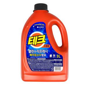 테크 클린 리프레시 베이킹소다 함유 세탁세제 드럼용 액상 세제 3L 캡 (1병)