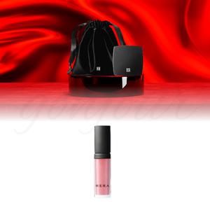 헤라 손거울 벨벳 파우치 set & 헤라 센슈얼 누드 글로스 422호 란제리 미니 4g 세트