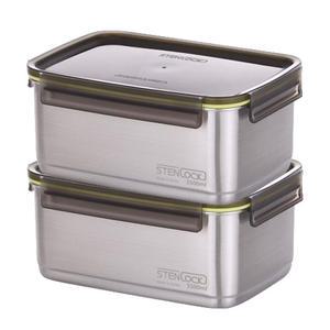 스텐락 국산 스텐밀폐용기 슈어 직사각 11호 2p세트