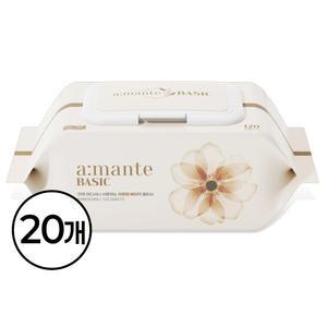 아망떼 베이직 아기 물티슈 대용량 엠보싱 120매 캡형 x20개