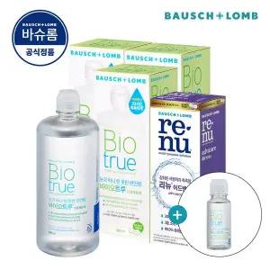 [바슈롬] 리뉴 바이오트루 500ml x 3개 + 어드밴스 355ml x 1개 바이오트루 60ml 증정 소프트 렌즈