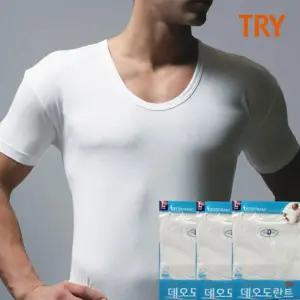홈란쥬 트라이 국내산 남성 데오란트 순면100% 반팔 런닝3p