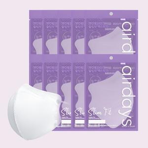 슬림핏 KF94 여름용 마스크 새부리형 특대형 화이트 10매