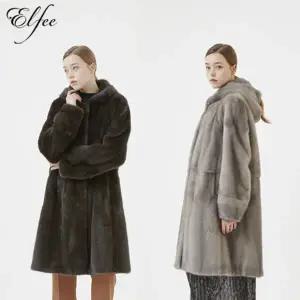 [진도 Elfee]유색 밍크 휘메일 후드 코트(E7W3EC08)