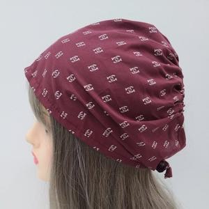 [애슬릿] 국산 면 두건 비니 중년 여성 실내 방한 모자