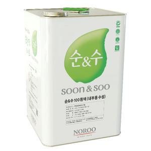 노루 순앤수 순수플러스100수성 내부 백색 18L 무광 석고보드 상가 베란다