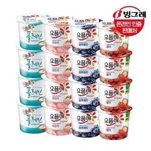 갤러리아 빙그레 요플레홈 180g 4종 16개(딸기4개+복숭아4개+블루베리4개+플레