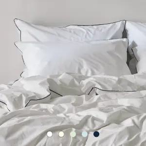 바운티풀 호텔침구 리네아 파이핑 초광폭 워싱순면 베개커버 40수 50X70