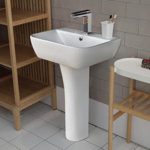 [지리드] ZL-100 세면대 부속포함 1홀 긴다리 세면기 시공 교체 욕실 화장실