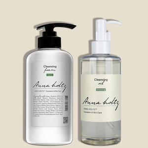 안나홀츠 클렌징폼 클렌징오일 2종 세트 건성 지성 문제성 피부 블랙헤드 피지 미세먼지 세안제