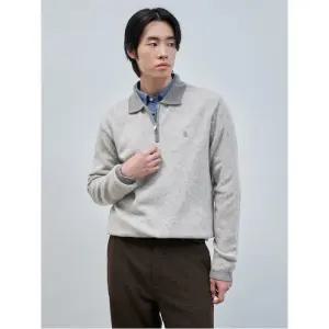 [빈폴멘] 캐시미어 블렌드 반집업 니트  라이트 그레이 (BC4X51C502)