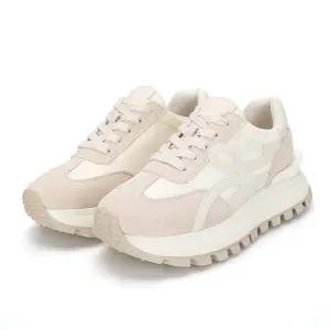 [BABARA][본사운영] 바바라 소가죽 사이드 배색 포인트 여성 스니커즈 5cm_AAH604