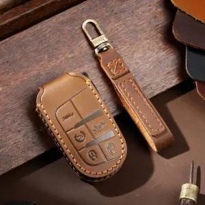 차키케이스 정품 가죽 4 5 버튼 스마트 키 고리 케이스 커버 지프 체로키 랭글러 나침반 레니게이드 그랜드