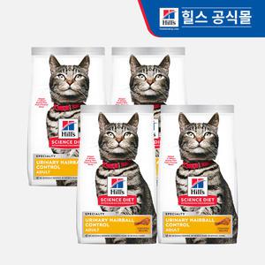 힐스 고양이사료 어덜트 유리너리 헤어볼 컨트롤 1.6kg x 4개 (10135)