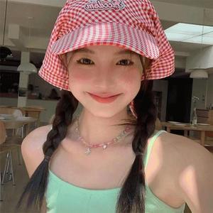 BK 체크 두건스카프 캡모자 5color 햇빛차단 캡모자 데일리룩 여름모자 볼캡 남여공용