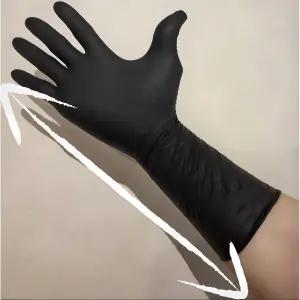 유에이컴퍼니 니트릴장갑손목긴100매1box 라텍스고무장갑 블랙 팔목긴 식당용 업소용 주방용 - 중(M) x 블