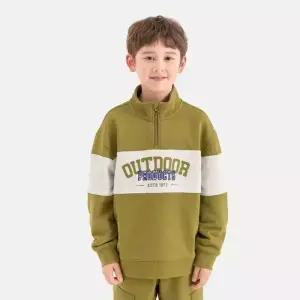 [아웃도어 프로덕츠 키즈]컬러블록 반집업 맨투맨 (카키) OD253IZM13_KHA