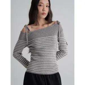 [에잇세컨즈] 스트라이프 오프숄더 풀오버  라이트 그레이 (355951LYP2)