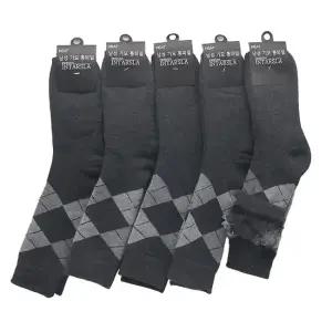 남성용 아기일 기모 장목양말 진그레이 5켤레 기모양말 동계양말 방한양말 남성장목양말