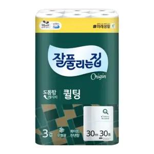 잘풀리는집 퀼팅 오리지널 3겹 30m 30롤 1팩