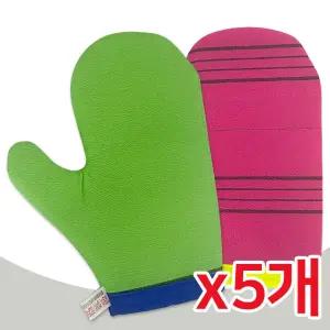 깔끔이 벙어리장갑 때밀이1p x 5개 때타올 ？趾揚弱？/때장갑/요술/장갑/때밀이/장갑형/요술손/샤워/샤워볼